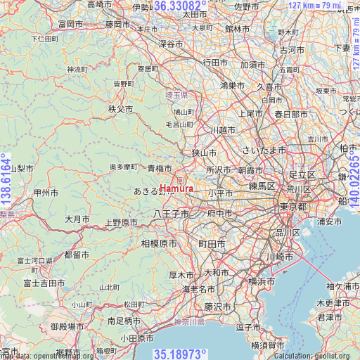 Hamura on map