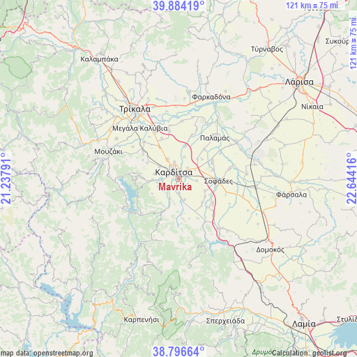 Mavrika on map