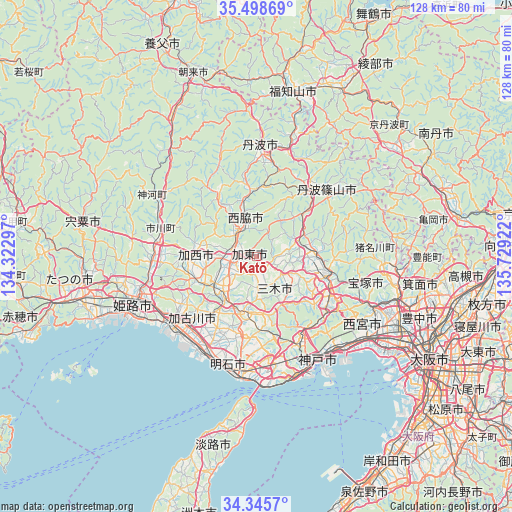 Katō on map
