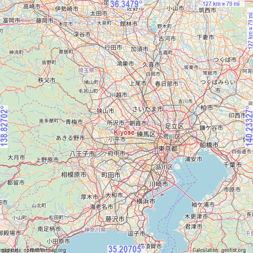 Kiyose on map