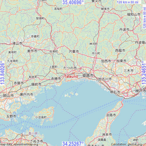 Tatsuno on map
