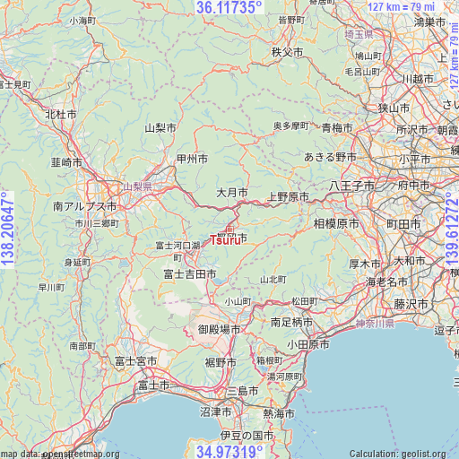 Tsuru on map