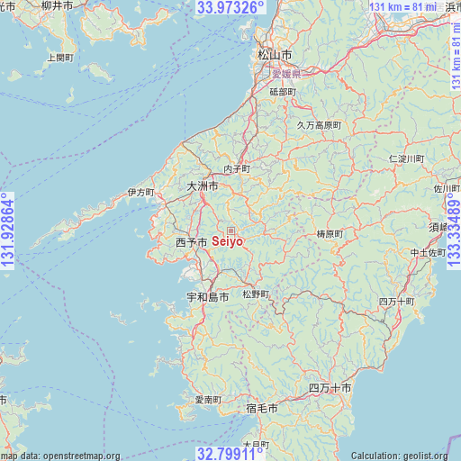 Seiyo on map