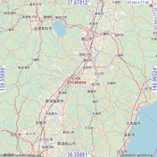 Shirakawa on map