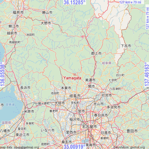 Yamagata on map
