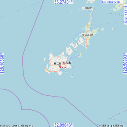 Gotō on map