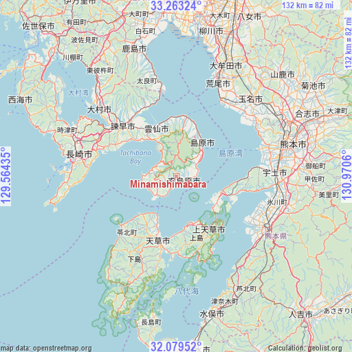 Minamishimabara on map
