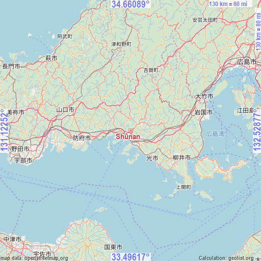 Shūnan on map