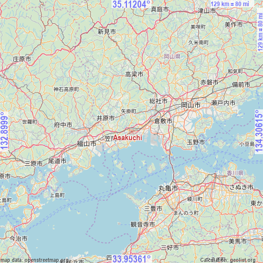 Asakuchi on map