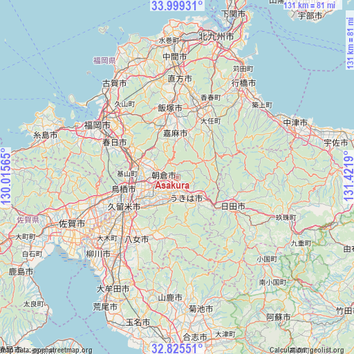 Asakura on map