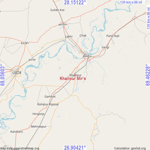 Khairpur Mir’s on map