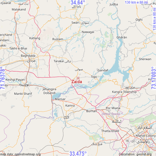 Zaida on map