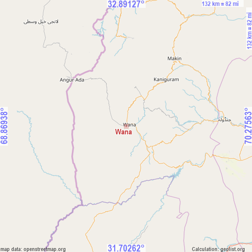 Wana on map