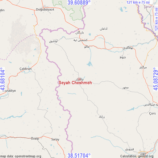 Seyah Cheshmeh on map