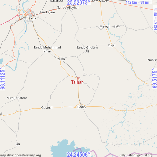 Talhar on map