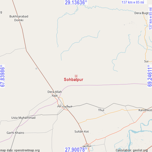 Sohbatpur on map