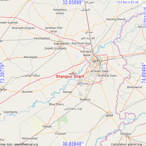 Sharqpur Sharif on map