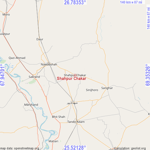 Shahpur Chakar on map