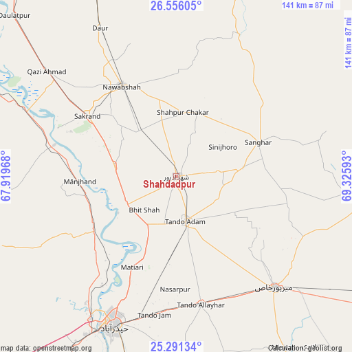 Shahdadpur on map