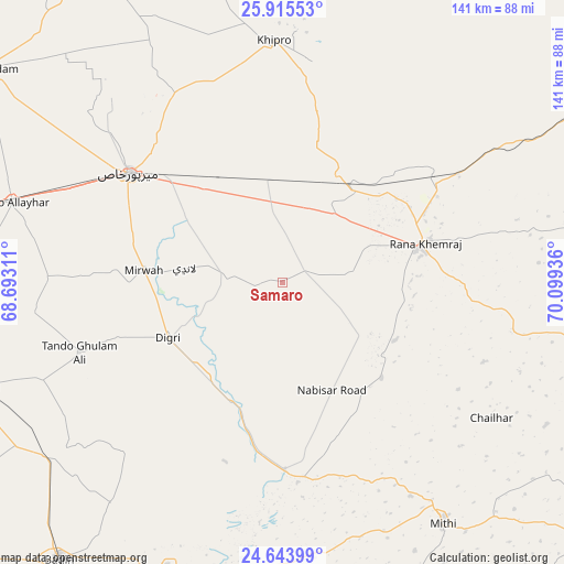 Samaro on map