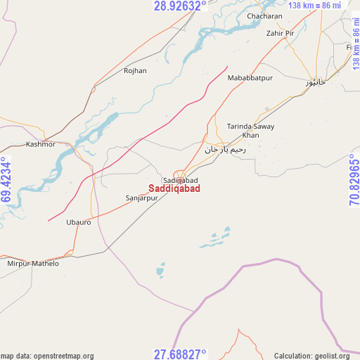 Saddiqabad on map