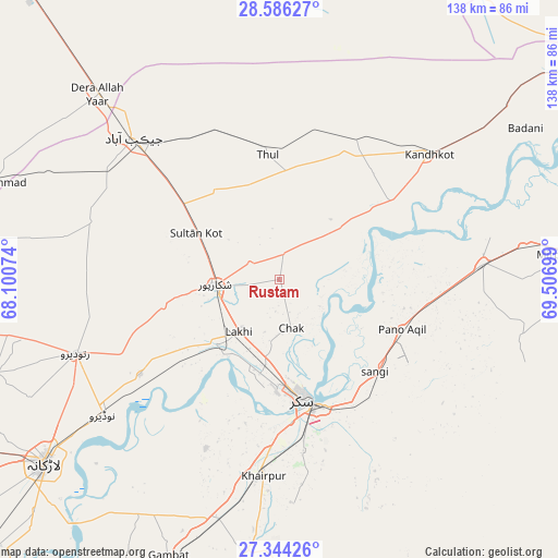 Rustam on map