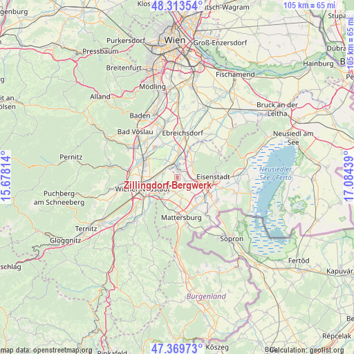 Zillingdorf-Bergwerk on map