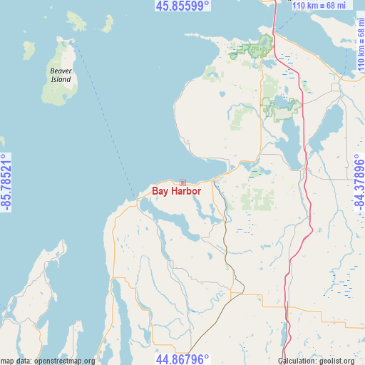 Bay Harbor on map
