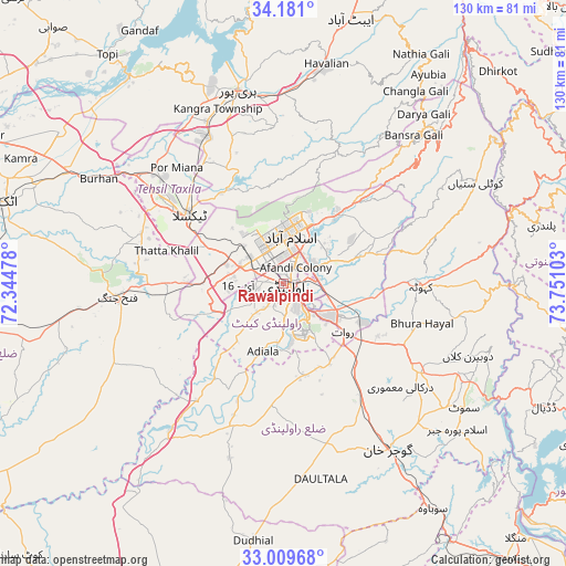 Rawalpindi on map