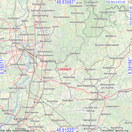 Lobbach on map