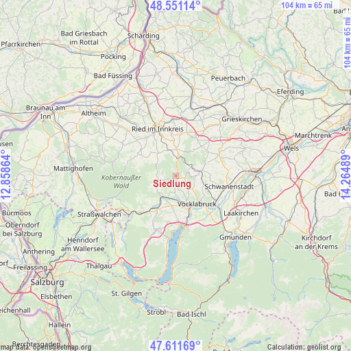 Siedlung on map