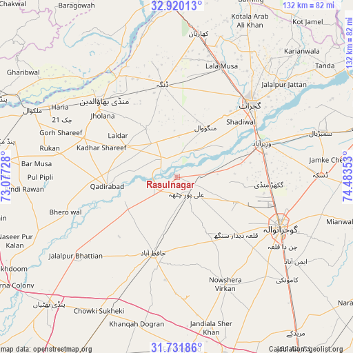 Rasulnagar on map