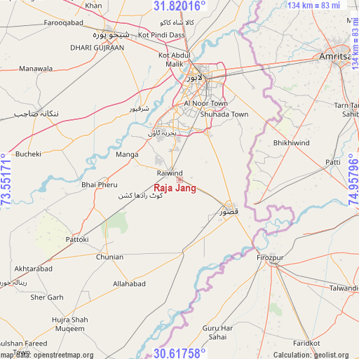 Raja Jang on map