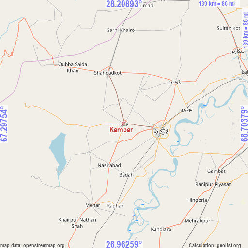 Kambar on map