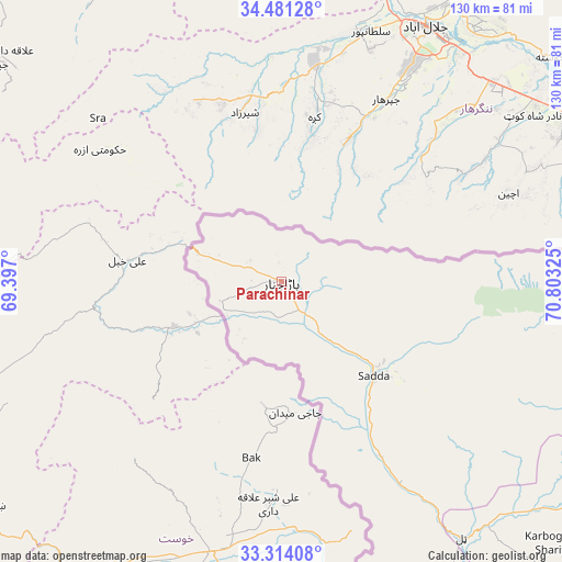 Parachinar on map