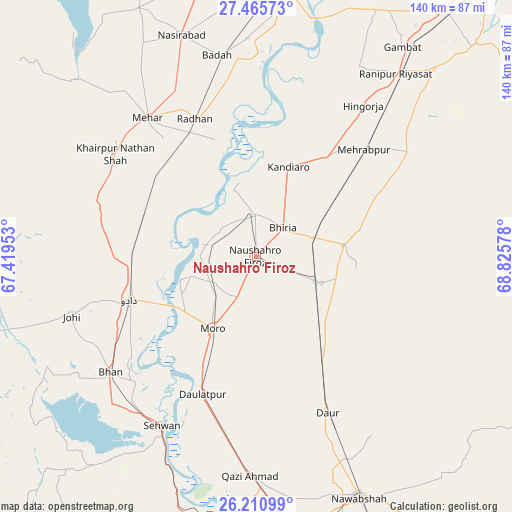 Naushahro Firoz on map