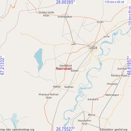 Nasirabad on map