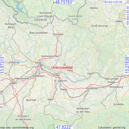 Unterjosefstal on map