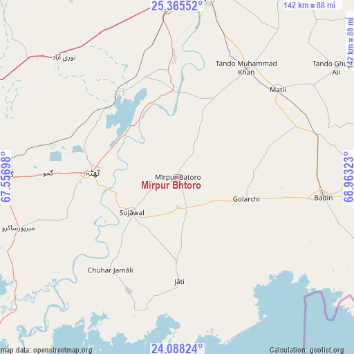 Mirpur Bhtoro on map