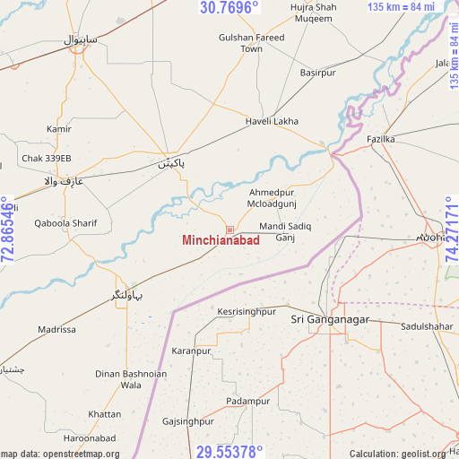 Minchianabad on map