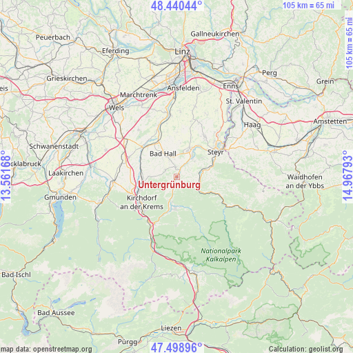 Untergrünburg on map