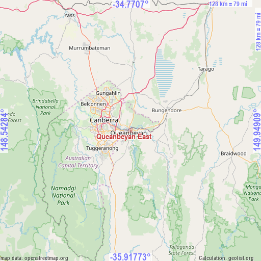 Queanbeyan East on map