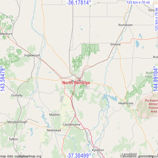 North Bendigo on map