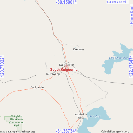South Kalgoorlie on map