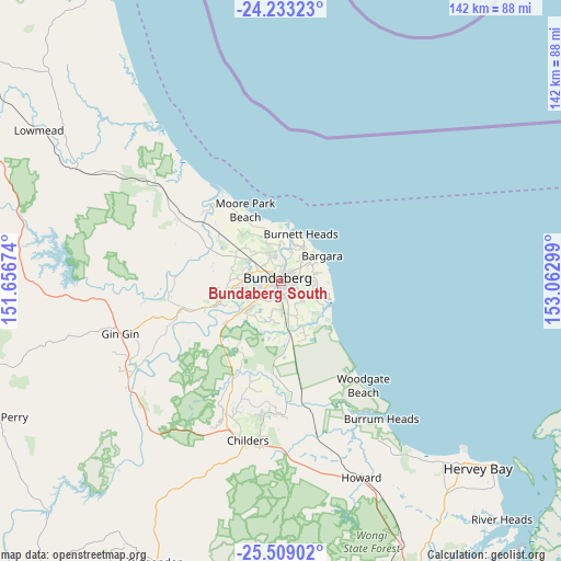 Bundaberg South on map