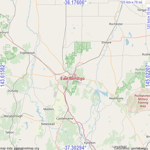 East Bendigo on map