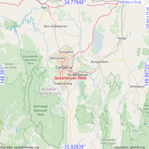 Queanbeyan West on map