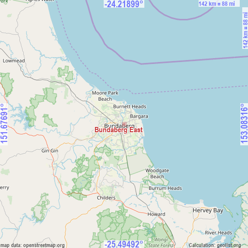 Bundaberg East on map