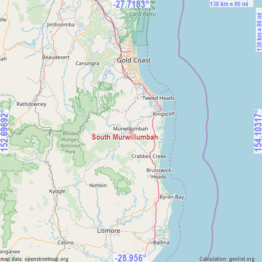South Murwillumbah on map