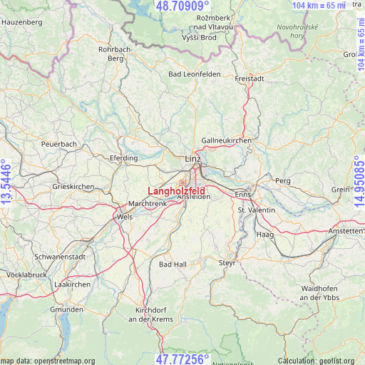 Langholzfeld on map